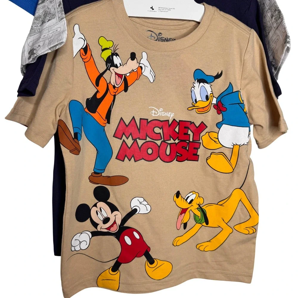 NWT Disney Mickey Mouse and Friends Kids 4-Pack Graphic Tees Boy's Size 6